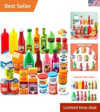 Learn  Play: 30Pcs Indoor Grocery Food Set for Kids' Role Play Fun