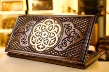 Backgammon Set Ornamental - Wooden Board Game - Wood Armenian Nardy Handmade