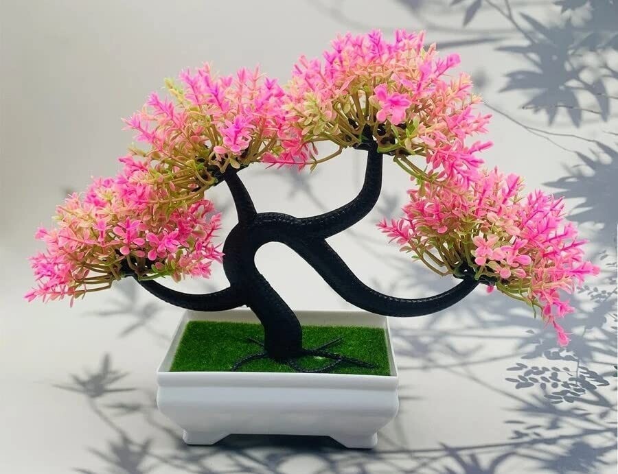 1 Pc Artificial Bonsai Flower Tree with Designer Pot for Home Decor