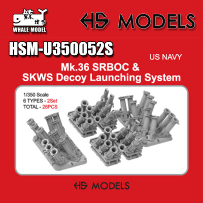 HS MODEL 3D Printing 1/350 US NAVY Mk.36 SRBOC &SKWS Decoy Launching System