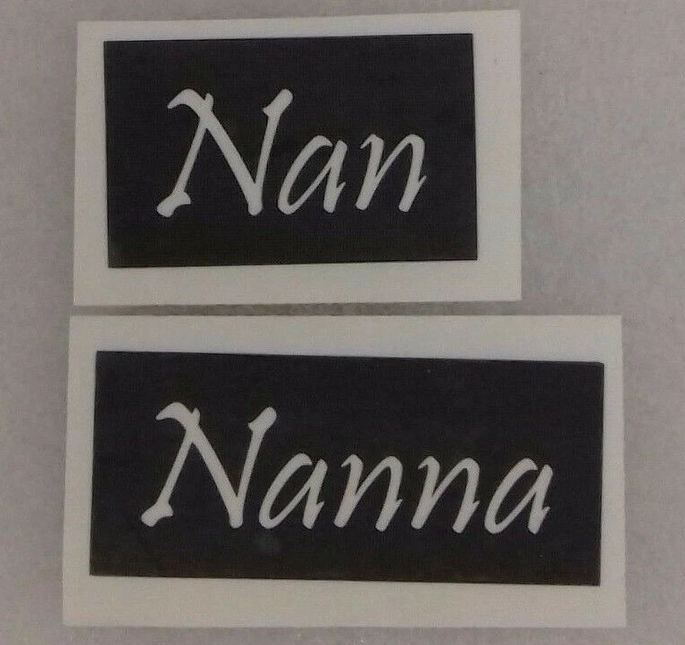 10 stencil parola Nan & Nanna (misti) per vetro acquaforte regalo festa della mamma mamma mamma