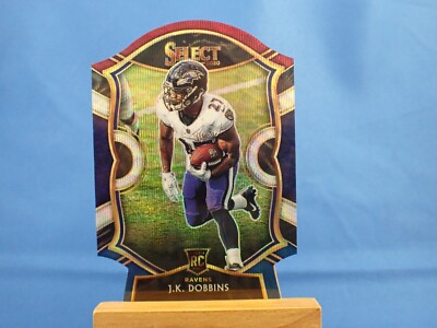 JK Dobbins Select 2020 Concourse RC Rookie #52 Tri Color Die Cut Prizm