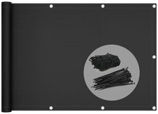 VOUNOT 0.9x5m Balcony Privacy Protective Screens Wind and UV Protection Black