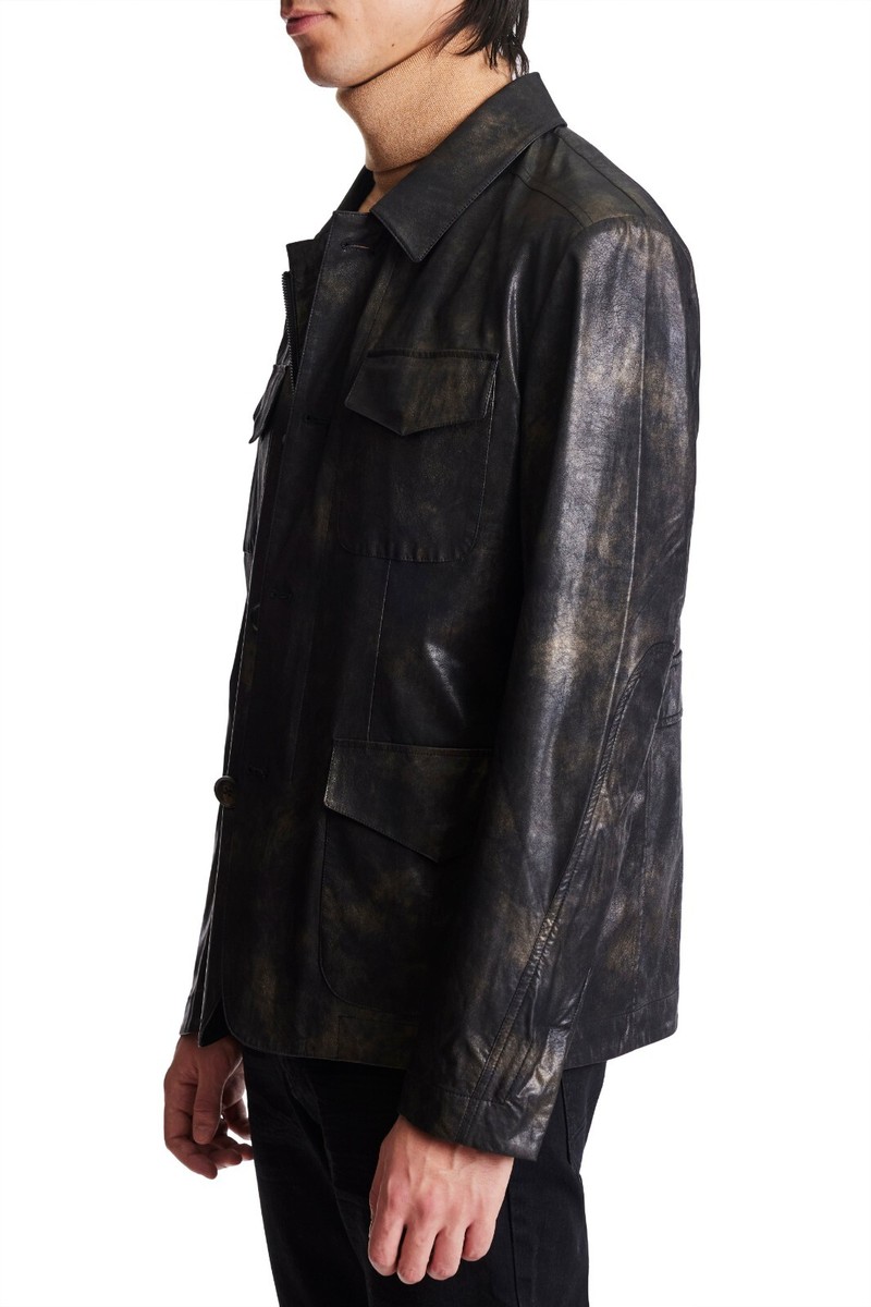 ジャケット・アウター LAST NEST LEATHER HALF ZIP JACKET XL LAST NEST / leather half zip - OTHELLO KUMAMOTO