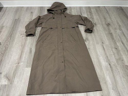 Rain Coat Trench Duster Removable Hood 