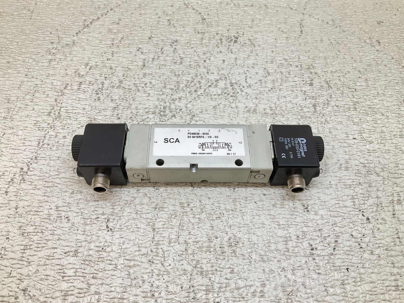 SCA PD48638-0033 Solenoid Valve 24 VDC 581SRFG-1/8-S0 108-030-0181 