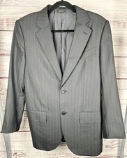 Ermenegildo Zegna Men's Black Wool Suit Jacket 7-48R