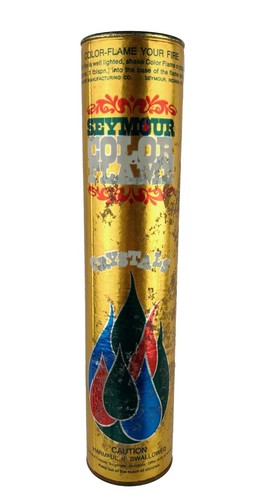 Vintage 16 oz Paper Tube Can Seymour Color Flame Crystals Full or Nearly Full!!