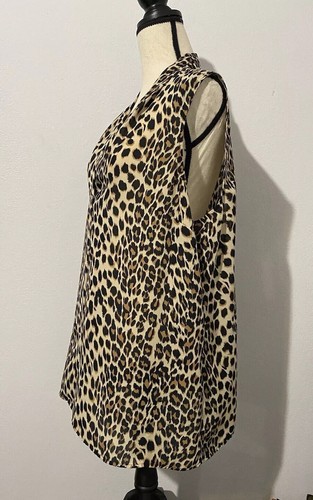 Roz & Ali Dress Barn Womans Animal Print Blouse Brown Sleeveless Size 2X - Picture 2 of 8