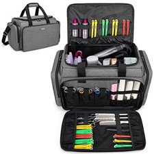 Large Capacity Hairdresser Bag with Adjustable Dividers Travel Barber Case Ho...