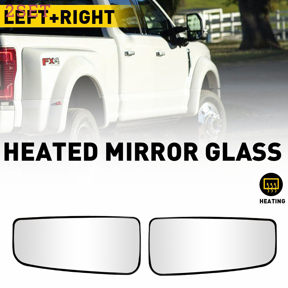 2set Left+Right Side Tow Mirror Glass Lower Heated For 15-22 F150 F250 F350 F450