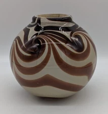 Vtg. 1973 John Byron Hand Blown Vase Studio Art Glass Signed Dated
