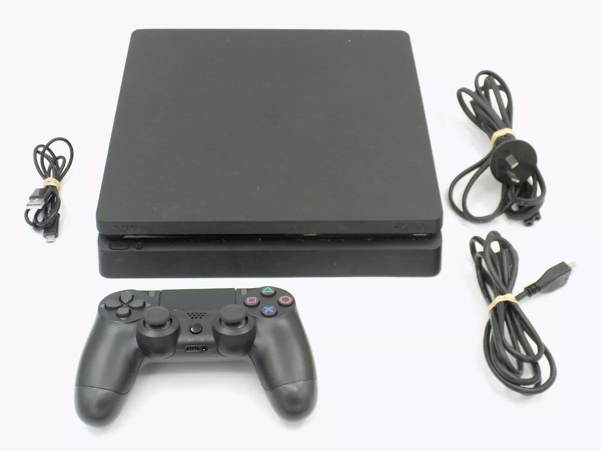 Consola Playstation 4 SONY Slim 500Gb PS4 con mando versión 2 y cables de  segunda mano