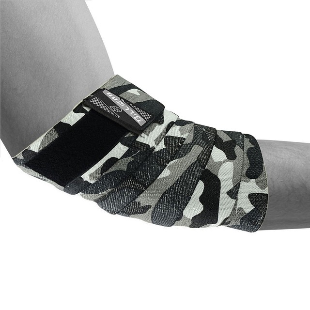HEAVY DUTY ELBOW SUPPORT WRAPS GYM POWER WEIGHT LIFTING STRAPS BANDAGE