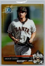 2017 Bowman Chrome Prospects Gold Refractor /50 Andrew Suarez #BCP112 Giants