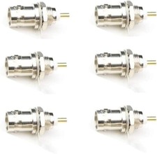 BNC Chassis Panel Mount Socket Female Jack Solder Type Connectors Adapter 6-Pack