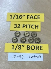 BOSTON GEAR BRASS G-97 SPUR GEAR 32 PITCH 12 TEETH FOR CLOCK MACHINE REDUCER