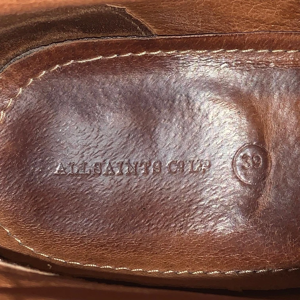 Botas de combate militares All Saints para mujer 8 EE. UU. 39 UE de cuero negro con cordones al tobillo Foto 4 de 4