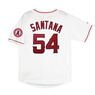 Ervin Santana Majestic Los Angeles Angels Home White Jersey w/ Patch Men's