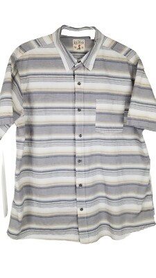 Men RedHead Brand Co 2XL Short Sleeve Shirt Multi Color Stripes Button Collar