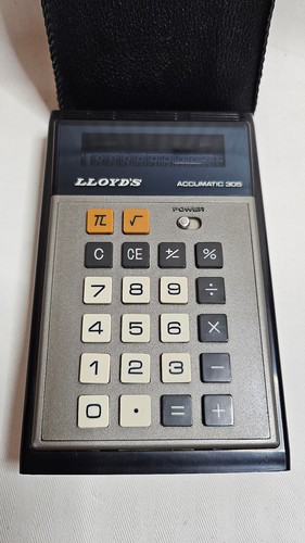 LLOYD'S ACCUMATIC 305 vintage Taschenrechner 1975 VFD Röhrenanzeige Funkt.! - Afbeelding 2 van 9