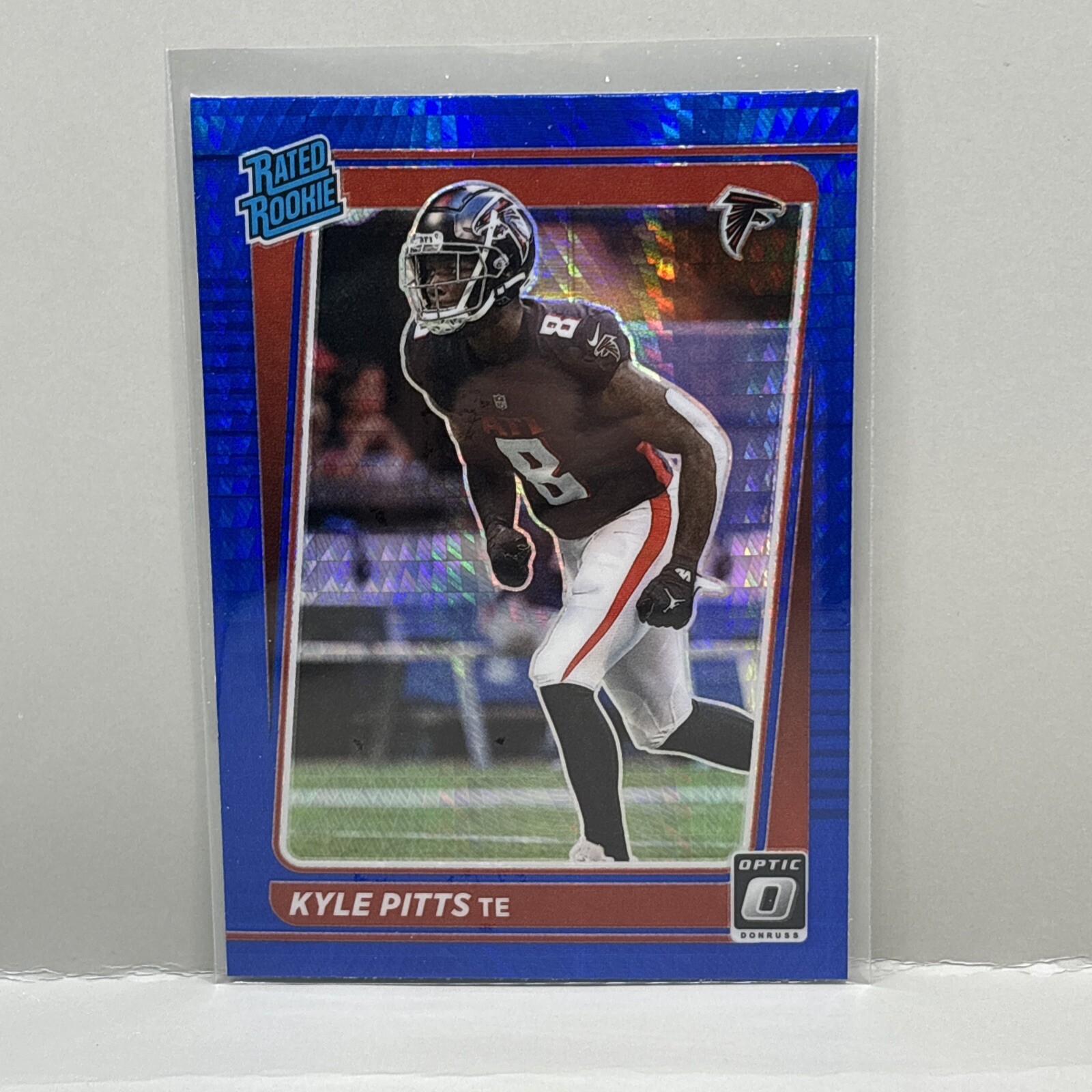2021 Panini Donruss Optic - Rated Rookie Blue Hyper Prizm #211 Kyle Pitts (RC)