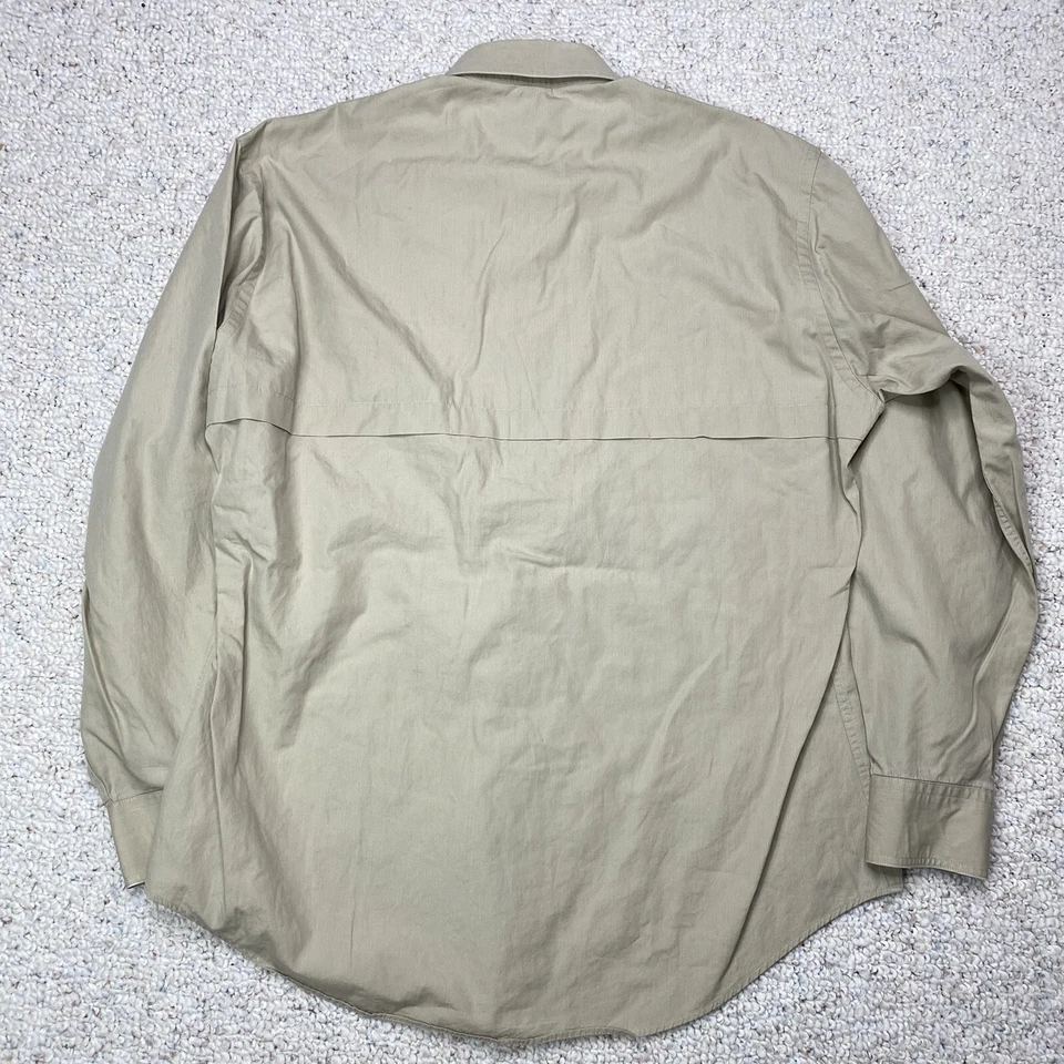 Geoffrey Beene Mens Dress Shirt sz 15 Tan Point Collar Barrel Cuff Chest Detail - Image 2 of 4