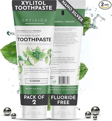 - Colloidal Silver Infused Coral Toothpaste W/Calcium, Xylitol, and Peppermin...