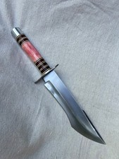 Large survival bowie knife 16 handmade custom bone hardwood with leather sheath
