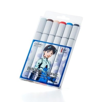 EVANGELION x COPIC Sketch Shinji Ikari Color Set 6 Colors Limited Japan NEW