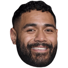 Jordan Mailata (Beard) Celebrity Mask, Flat Card Face, Fancy Dress Mask