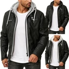 Redbridge men's jacket faux leather jacket biker jacket between-seasons jacket hood M6013H