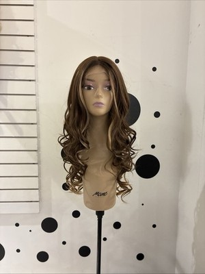 Hd Transparent Lace, Wig For, All Skin Tones, Brown Curls With Strawberry Streak