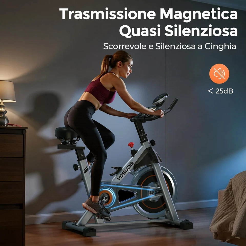 Cyclette Da Casa Con Resistenza Magnetica Regolabile 0-100%, Bicicletta per Alle - Immagine 3 di 4