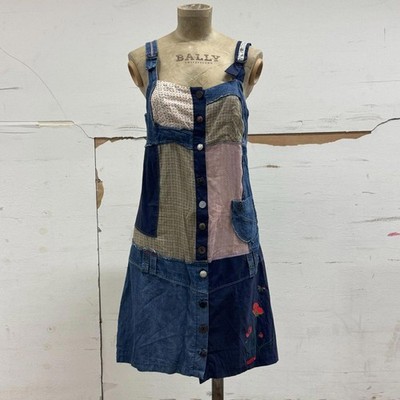 90s/Y2K Vintage La Mode est à Vous Patchwork Denim Mini Dress