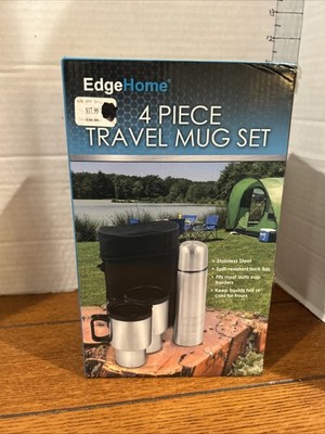 Signature Collection Stainless Steel Travel Mugs + Thermos And Storage Bag