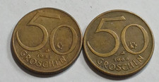 LOT OF 2 ,  50 Groschen Coin Austria -   1964 , 1966  PLEASE INSPECT PICTURES