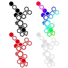 Honeycomb Decal Car Creative and Reflective Hexagonal Car Decals Side Stickers