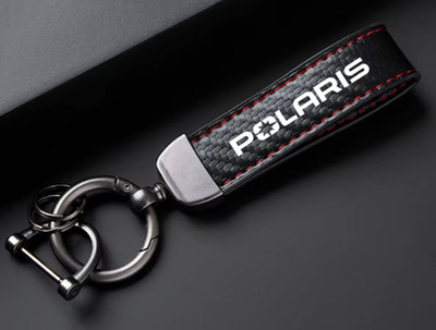 Leder Schlüsselanhänger Key Chain schwarz Polaris
