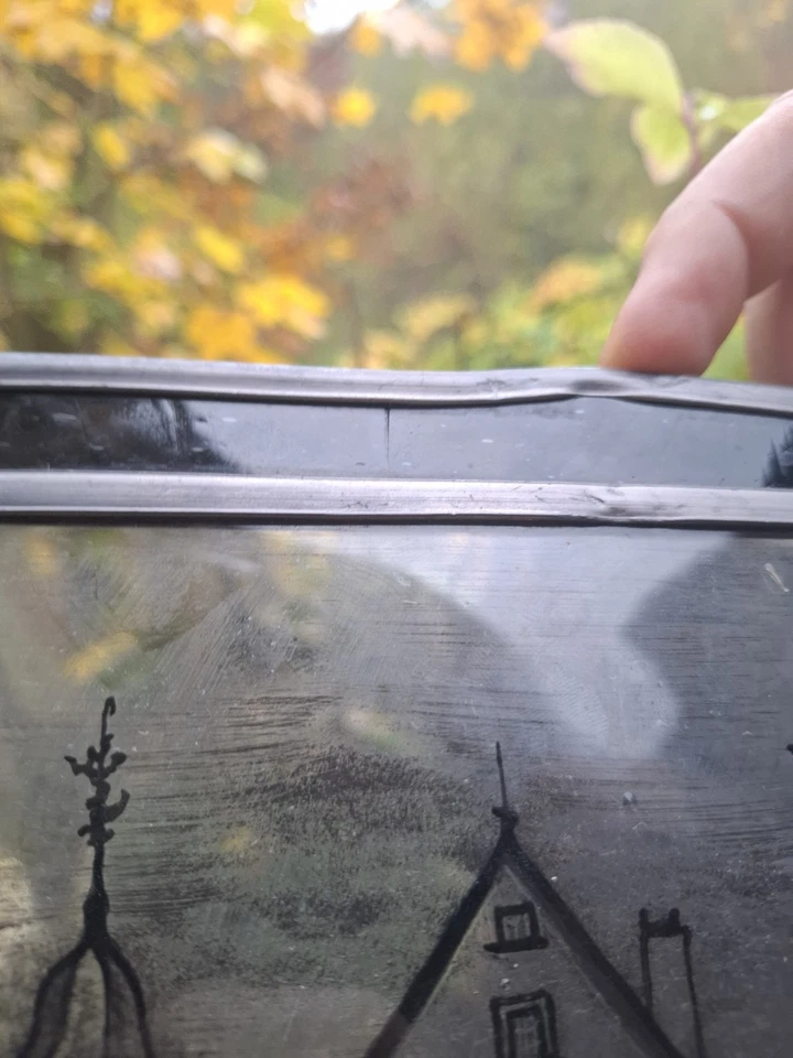 2 alte Fenaterbilder Bleiglas Glasbild mit Rahmen - Bild 2 von 4