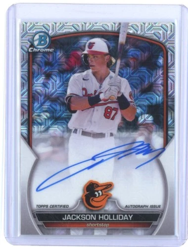 2022 JACKSON HOLLIDAY BOWMAN CHROME MEGA BOX MOJO REFRACTOR PROSPECT AUTO!!
