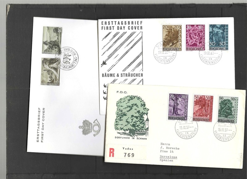 LIECHTENSTEIN FDC CACHETS 1950 ISH THE SET F #616