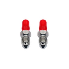 For Jaguar XJS 75-97 2x STAINLESS Front Brake Caliper Bleed Nipples - Red(4 Pot)