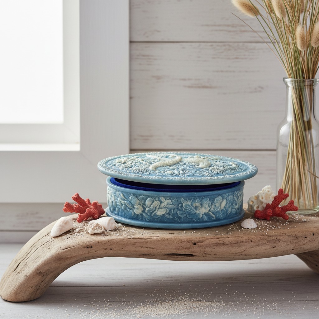 Vintage Genuine Incolay Stone Oval Jewelry Box With Birds of