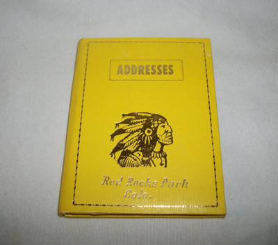 OLD RED ROCK PARK COLORADO INDIAN CHIEF ADDRESS TELEPHONE BOOK BLANK SOUVENIR