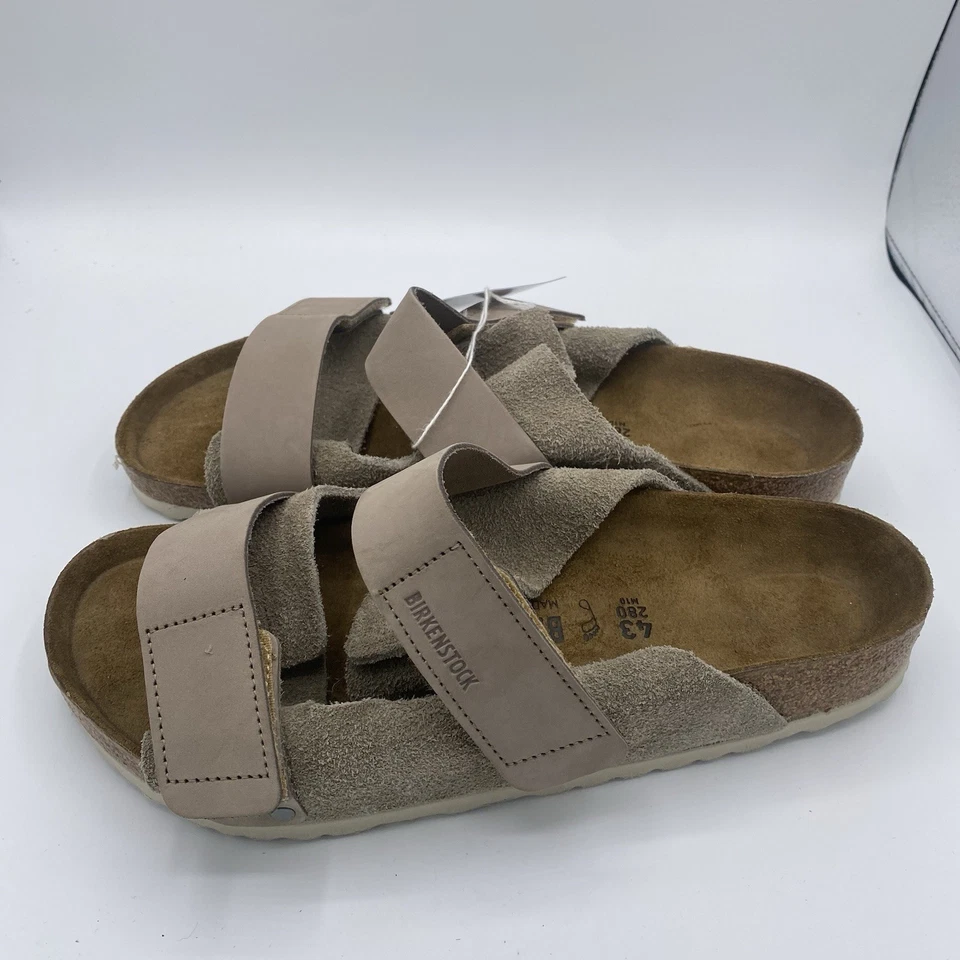 Birkenstock Uji Para Hombres Talla 43 10-10.5 EE. UU. Nuevo Cuero Gamuza Nubuck Taupe con Caja Reg Foto 3 de 4