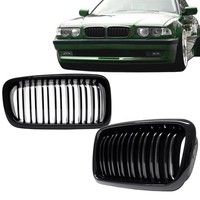 SET Doppelsteg KüHlergrill Schwarz Glanz Performance Passt FüR BMW 7Er E38 94-02