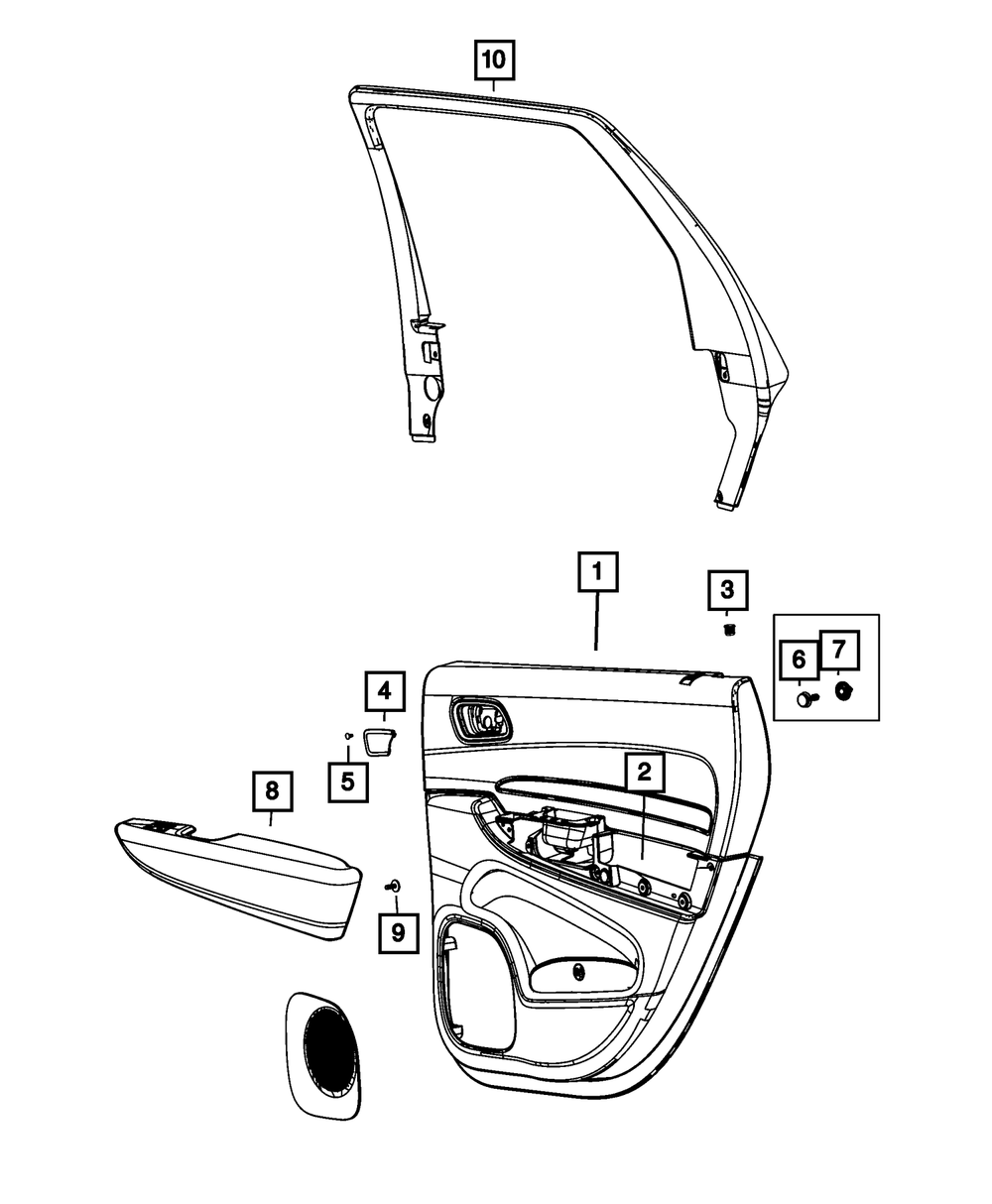 Genuine Mopar Rear Door Trim Armrest Right 1VZ501X9AA