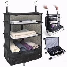 Stow-N-Go Travel Luggage Organizer – Portable Hanging Travel Shelves, Carry-O...