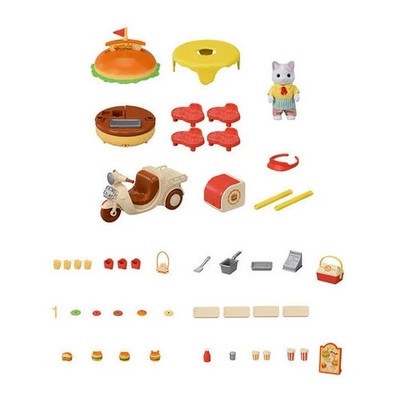 Sylvanian Families Freshly Made Hamburger Wagon, Shop Shop